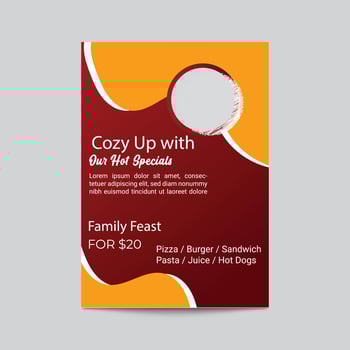 Modern Restaurant Food Menu Flyer Design For Family Feast Promotion vector