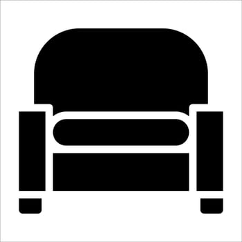 armchair glyph icon illustration isolated on white background vector