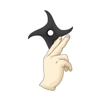 Ninja Star Shuriken on hand illustration vector