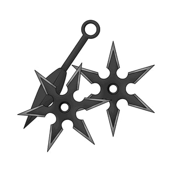 illustration of kunai and two star shuriken vector