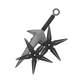 two japanese shuriken and kunai illustration vector
