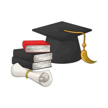 graduation cap with books vector