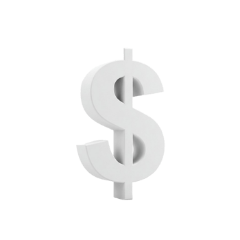 Dollar mark alone on a transparent background png