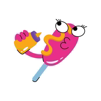 Corndog Sticker. Eps 10 file vector