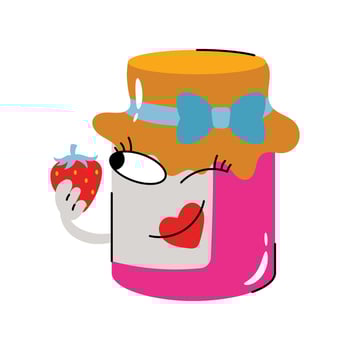 Strawberry jam Sticker. Eps 10 file vector