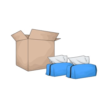 tissue with cardboard box illustration vector