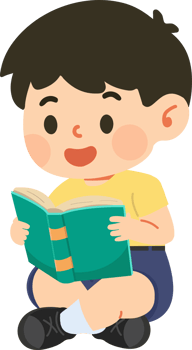A boy reading a book png