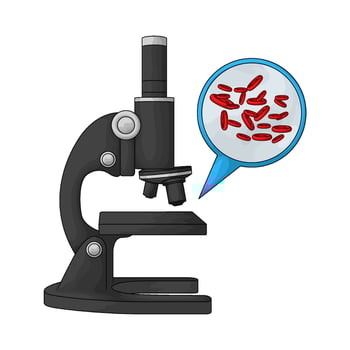 illustration of Laboratory microscope and cell vector