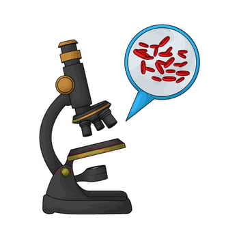 Laboratory microscope and cell illustration vector