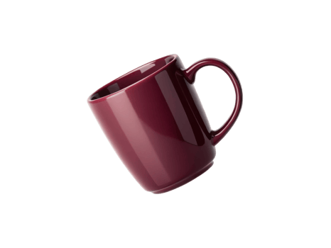 stylish mug mockup showcasing deep burgundy color perfect for branding or design presentations png