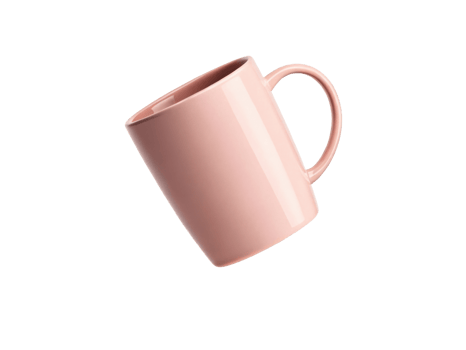 stylish pink mug mockup showcases modern design perfect for any beverage. This elegant piece adds charm to your kitchen decor png