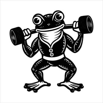 Frog gym silhouette vector