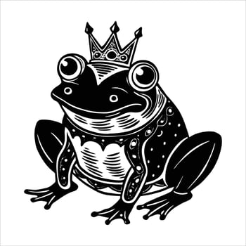 Frog King Wearing A Crown vector