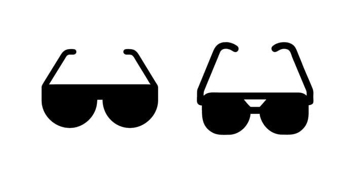 Minimalist Sunglasses Icon set vector