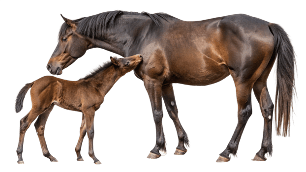 A horse and its baby png