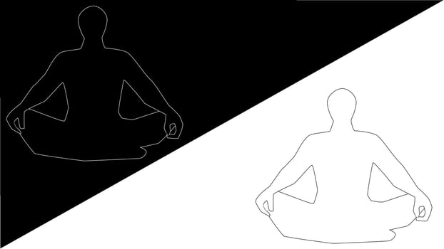 Meditator meditation silhouette stroke eps vector