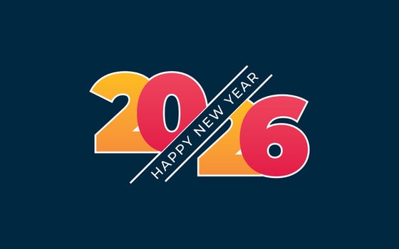 New Year 2026 With Colorful Number Greeting Concept vector
