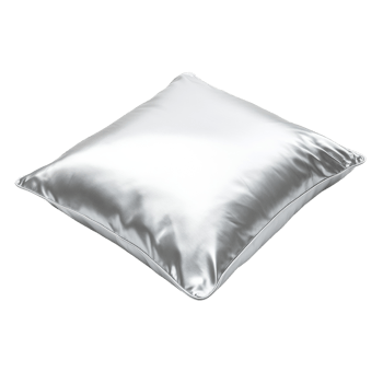 Luxurious silk pillow with a lustrous sheen casting elegant reflections on an isolated canvas png