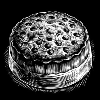 A cake with a black background vector
