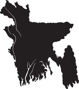 Bangladesh Map Silhouette Art Design vector