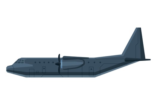 Modern Military Fighter Aircraft Jet, Special Aviation Transport Flat Illustration vector
