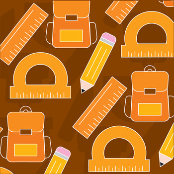 Backpacks and rulers layout. vector