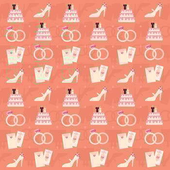 Wedding cake and invites. vector