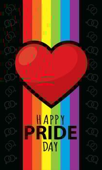 Heart and rainbow pride stripes. vector