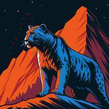 Cougar Mountain Night Graphic vector