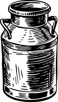 Vintage style illustration of milk can vector