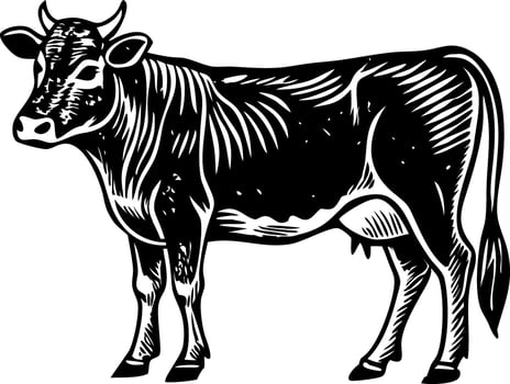 A sketchy style illustration of cow vector