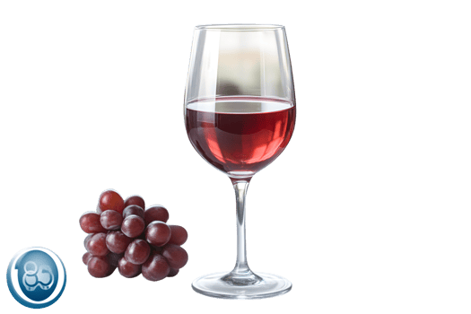 A glass of red wine paired with fresh grapes perfect for culinary and beverage themes png