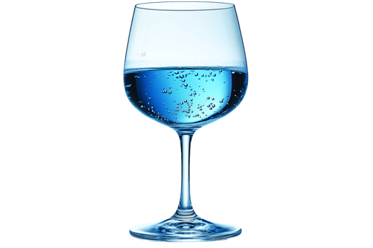 A refreshing glass of blue liquid with bubbles perfect for beverage and drink concepts png