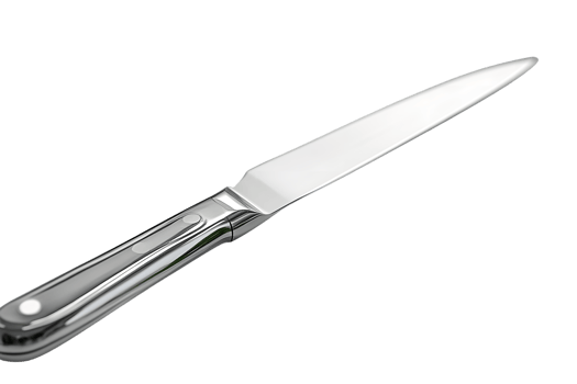 A sleek stainless steel knife with a polished handle ideal for culinary and design purposes png