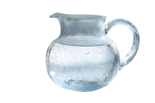 Clear Glass Pitcher Filled with Water Transparent Container for Beverages Kitchenware and Ho png