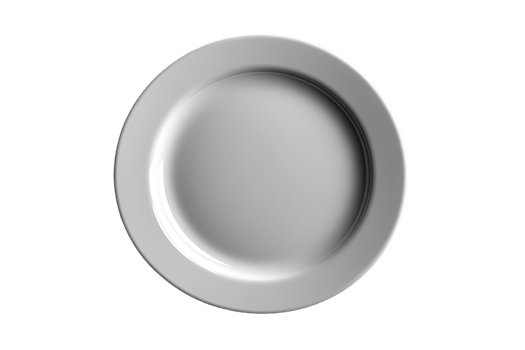 Empty White Plate on Black Background Minimalist Design for Culinary and Artistic Projects png