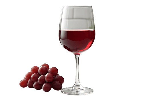 Red Wine Glass with Grapes A Classic Beverage and Fruit Combination for Culinary and Drink The png