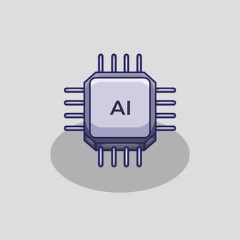AI Microchip Illustration Futuristic Artificial Intelligence Technology vector