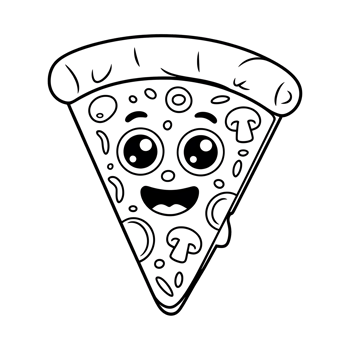 Cartoon Pizza Slice Character Illustration. Fun Food Doodles for Kids png