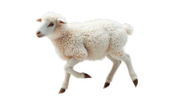 Fluffy Lamb Running On Transparent Background png