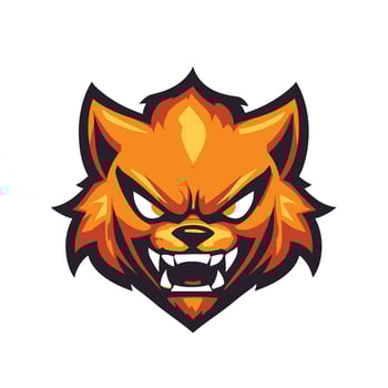 Cartoonish head of a tiger with a menacing look on its face vector