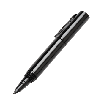 Isolated product view of a sleek metal writing instrument isolated on transparent background png