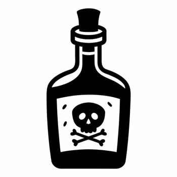 Vintage Poison Bottle Illustration with Skull and Crossbones Symbol vector