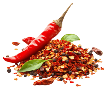 Red chili flakes and pepper spice blend culinary ingredient isolated on transparent background png