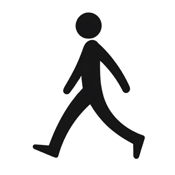 Simple black silhouette of a person walking. png