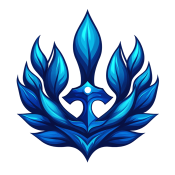 Stunning blue flame emblem logo design on transparent background png