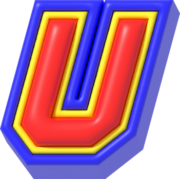Letter U, Modern Tech 3D Lettering png
