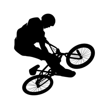 Freestyle BMX bike player silhouette illustration vector