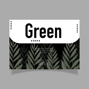 Modern green foliage banner with horizontal minimal composition vector