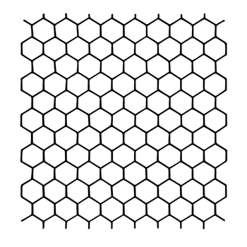Dark Hexagonal Wire Mesh Isolated on Transparent Background, png
